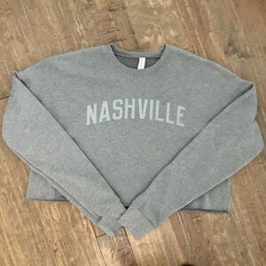 BELLA- CANVAS Gray NASHVILLE Cropped Sweatshirt, Size M